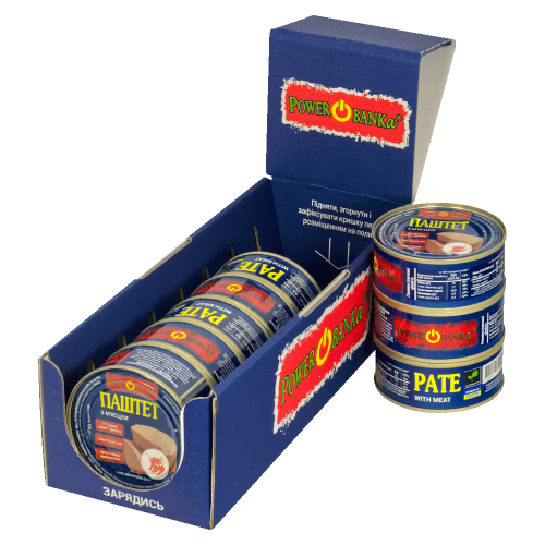 Упаковка паштетов с мяском PowerBANKa 800 г