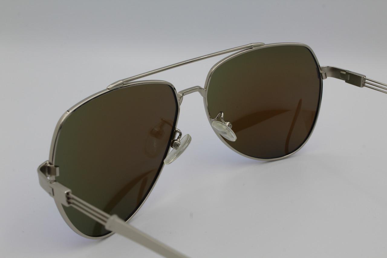 Солнцезащитные очки зеркальные поляризационные Jackfalali aviator Голубой 9111 с2 (2579322821) - фото 8