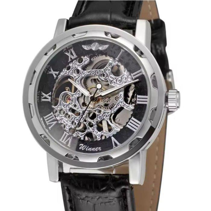Часы мужские Winner Black со стальным корпусом 41х13 мм Серебро (150-96-1107)
