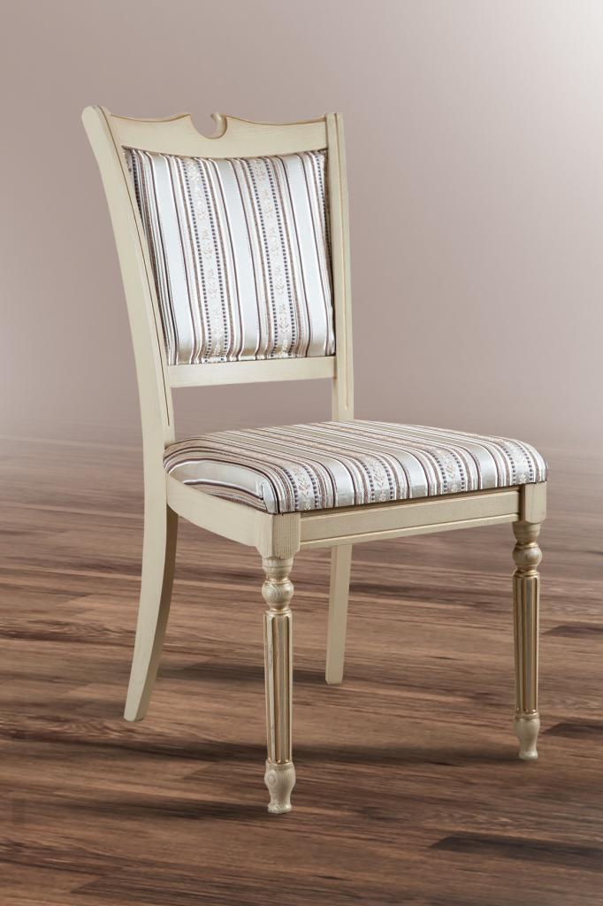 Стілець дерев'яний Сицилія Люкс Слонова кістка/Патина (17548)