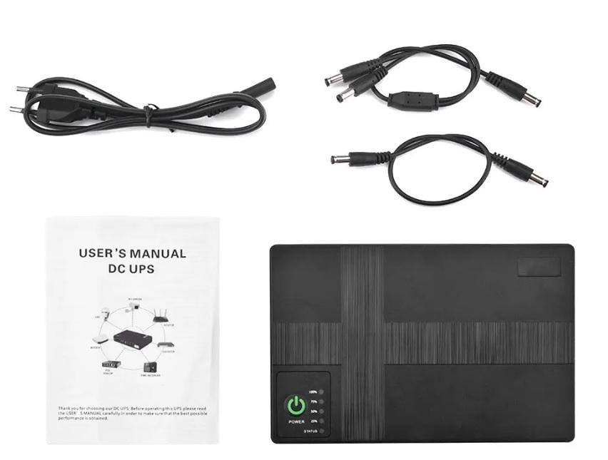 Безперебійник для роутера 5в/9в/12в. ДБЖ. Mini UPS, Powerbank на 10400mAh. dc1018p - фото 2