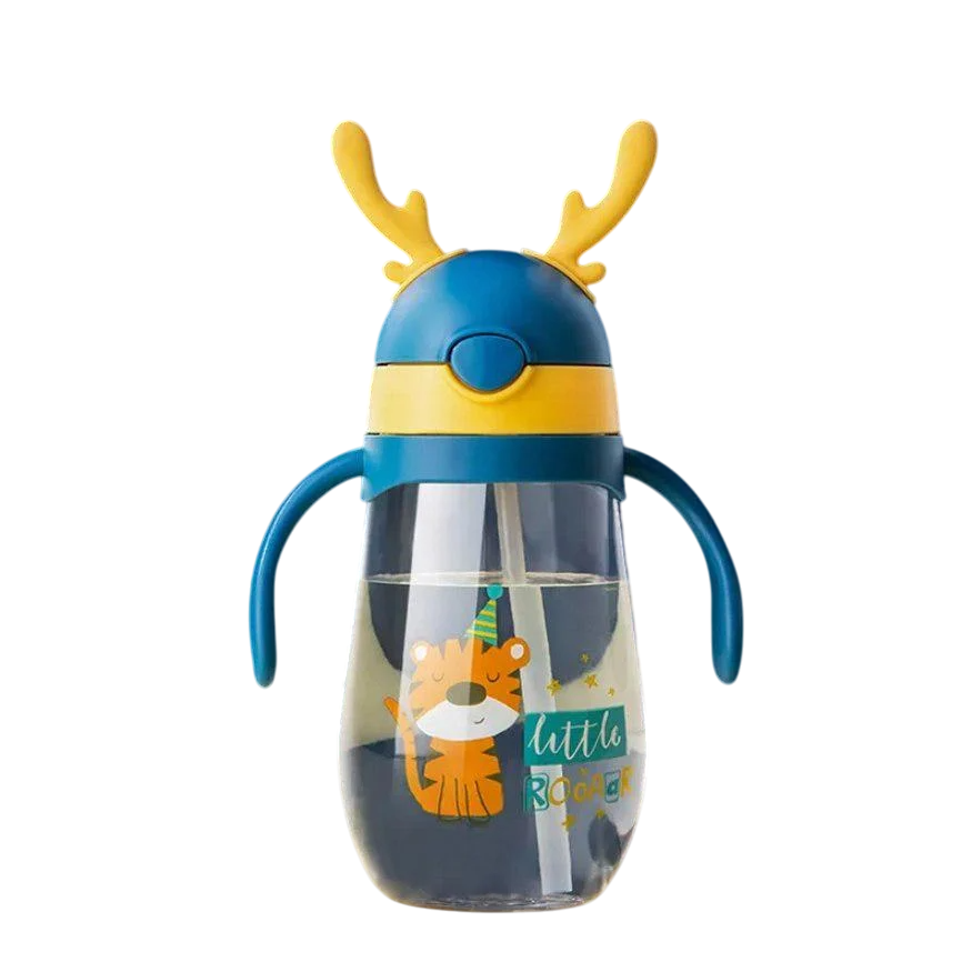 Поїльник із силіконовою трубочкою Mommy Bag Тигрик 480 мл Жовто-блакитний (141456)