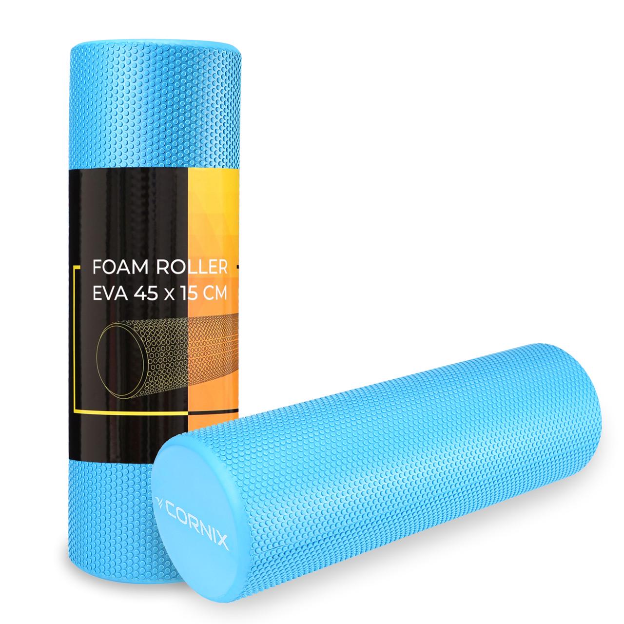 Масажний ролик Cornix EVA+ 45х15 см Blue (XR-0306) - фото 2 Масажний ролик Cornix EVA+ 45х15 см Blue (XR-0306) - фото 2