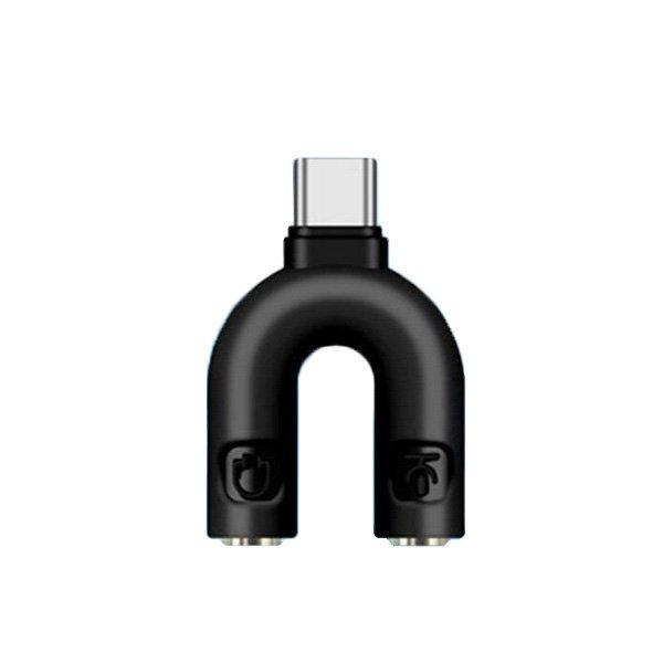 Переходник SUNROZ USB Type-C для подключения 3,5 мм микрофона и наушников Black (A48370)