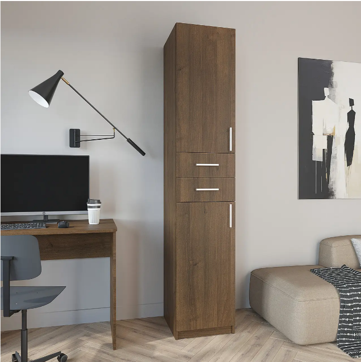 Шкаф пенал-3 Компанит NEW 40х40х200 см Орех экко - фото 1