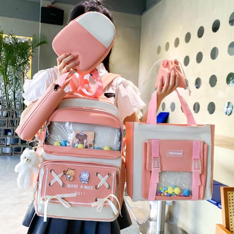 Шкільний рюкзак для дівчинки 5в1 Trendy сумка-шопер/пенал/бананка 5-11 класу Рожевий (1479165810) - фото 5 Шкільний рюкзак для дівчинки 5в1 Trendy сумка-шопер/пенал/бананка 5-11 класу Рожевий (1479165810) - фото 5