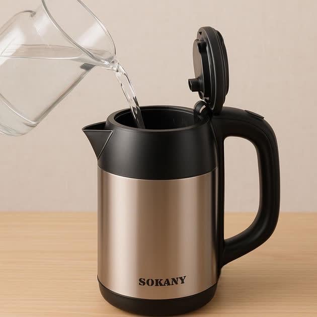 Електрочайник Sokany SK-SH-1051 2000 Вт 2,5 л Коричневий (28263800) - фото 4
