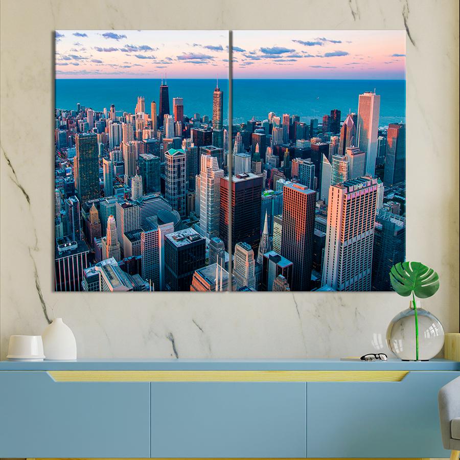 Настенний декор Панорама центра Чикаго 71x51 см (A792-2)