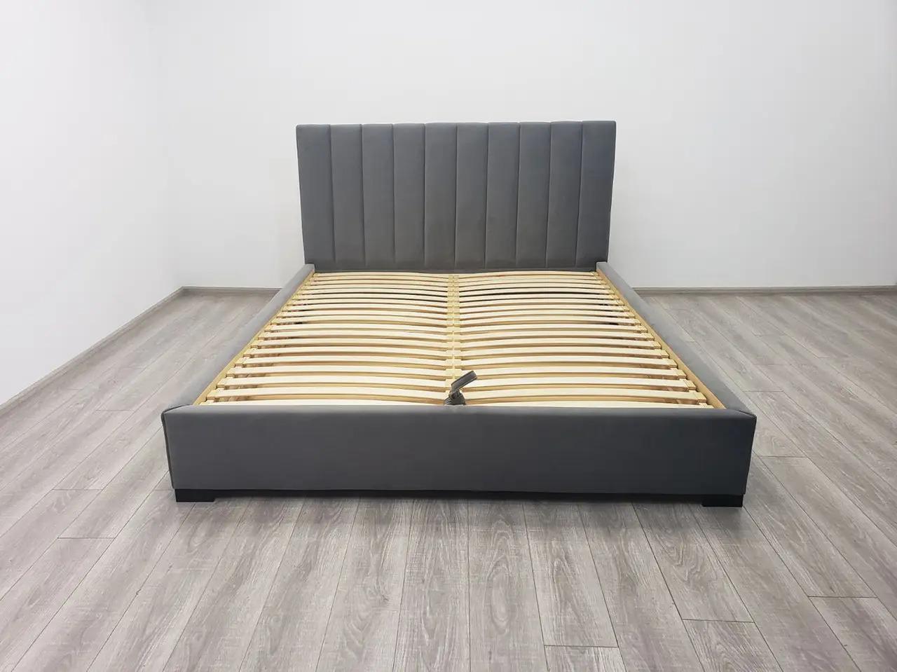 Ліжко двоспальне Шик Галичина Амелія 1 дерево/тканина з підйомником з м'яким узголів'ям без матраца 160х200 см Сірий