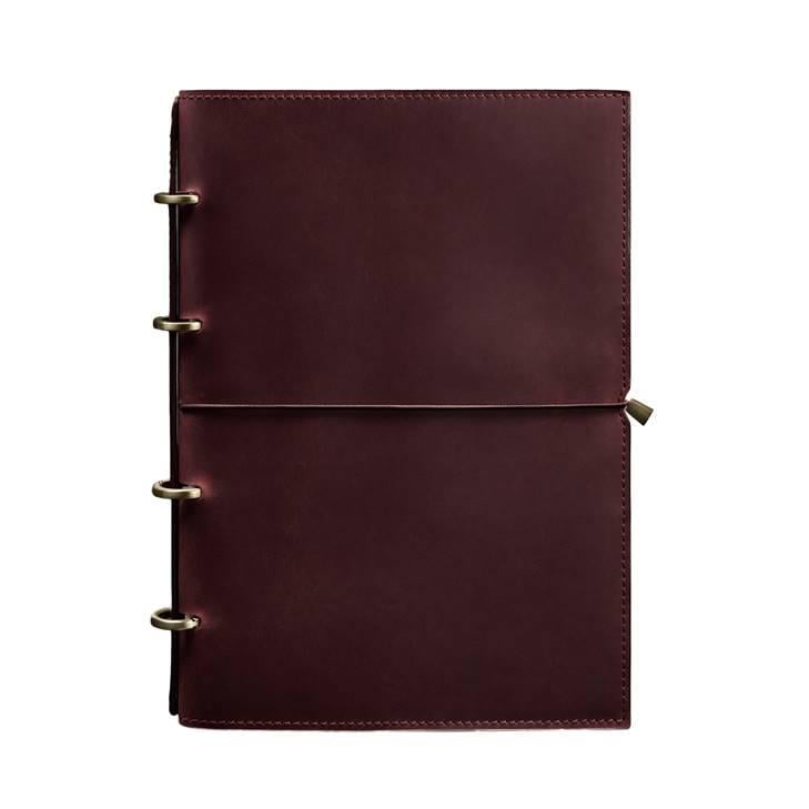 Блокнот шкіряний Софт-бук 9.0 Crazy Horse А4 на кільцях в м'якій обкладинці Бордовий (A-027505) - фото 1
