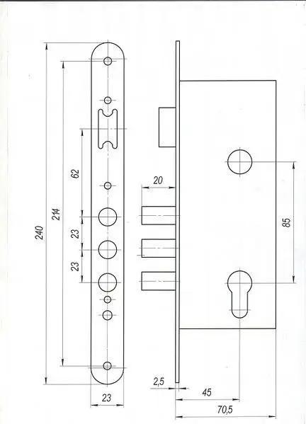 Замок врізний Аріко ЗВ-7 корпус під циліндр - фото 3 Замок врізний Аріко ЗВ-7 корпус під циліндр - фото 3