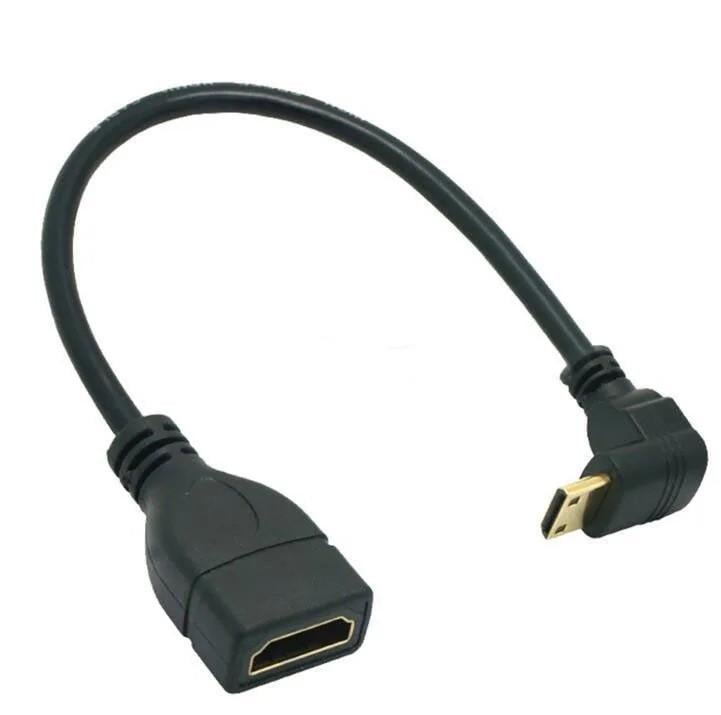 Кабель угловой Mini HDMI - HDMI M/F Down 16 см (48689e) - фото 1