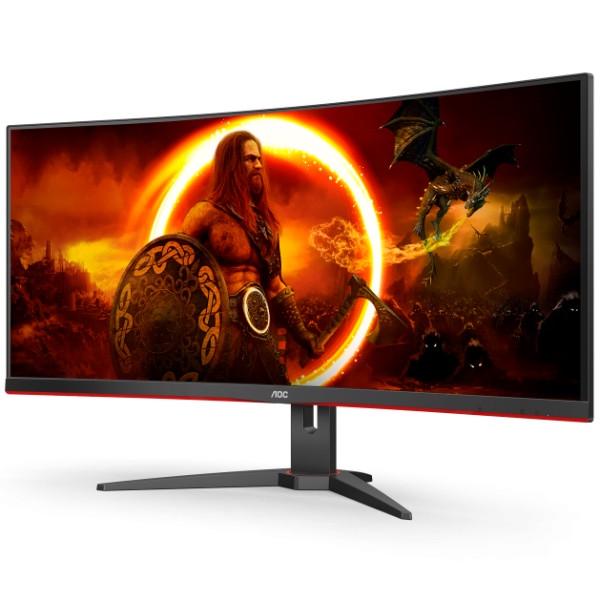 Монитор изогнутый AOC CU34G2XE/BK WQHD VA 144 Гц 1мс DP/HDMI колонки TFT 34" Черный с красным (97a612fb) - фото 3