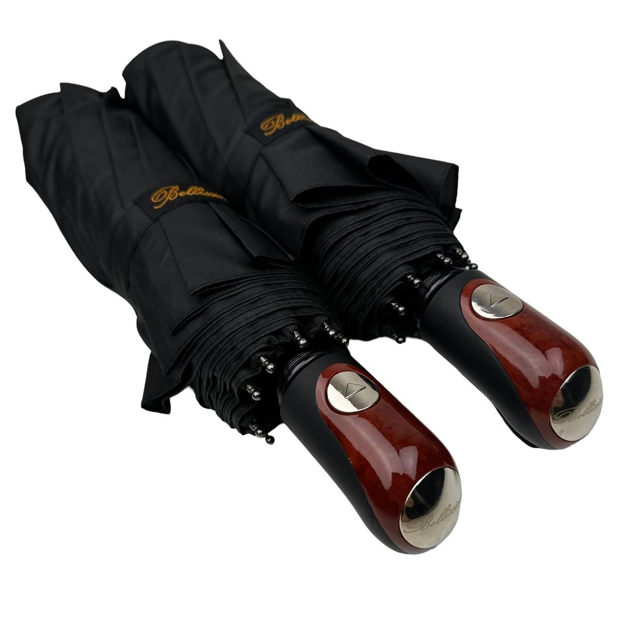 Зонт мужской полуавтомат Bellissimo антивитер Черный (0458-1) - фото 9 Зонт мужской полуавтомат Bellissimo антивитер Черный (0458-1) - фото 9