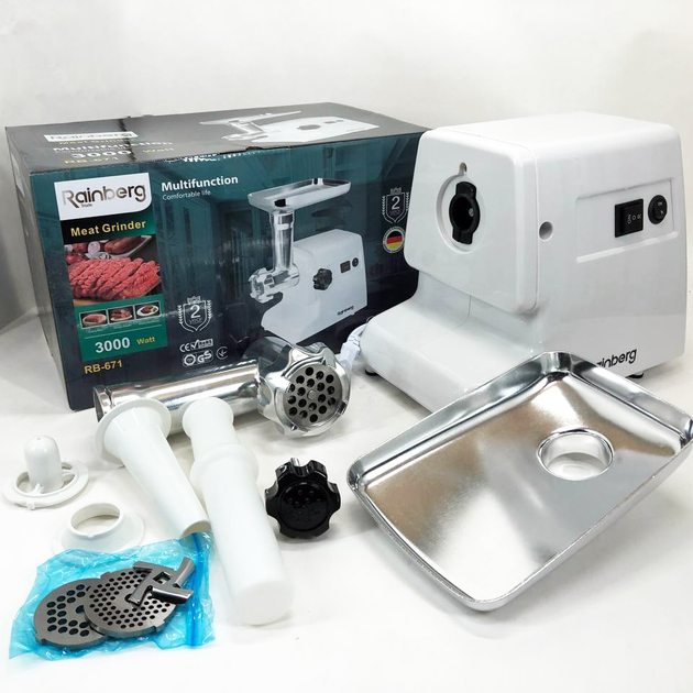 М'ясорубка Rainberg RB-671 3000 Вт (0193) - фото 2 М'ясорубка Rainberg RB-671 3000 Вт (0193) - фото 2