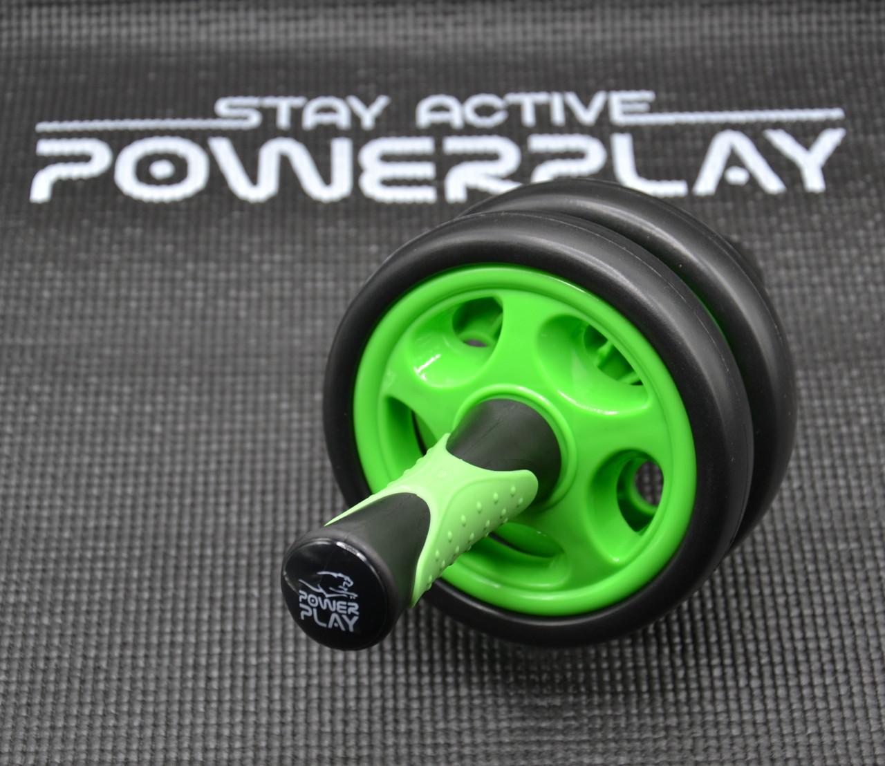 Колесо для пресса двойное PowerPlay 4327 Dual-Core Ab Wheel Черно-зеленый (PP_4327_Black/Green) - фото 7