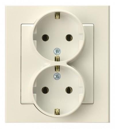 Розетка двойная Ospel Sonata Кремовый (29176565)