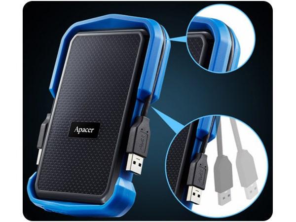 Жорсткий диск зовнішній Apacer HDD 2,5" USB 1.0TB Apacer AC631 Black/Blue (AP1TBAC631U-1) - фото 5