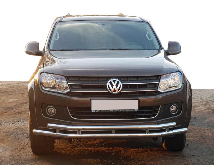 Передняя защита ST018-2 CAN для Volkswagen Amarok 2010-2022 гг. нержавеющая сталь Хром