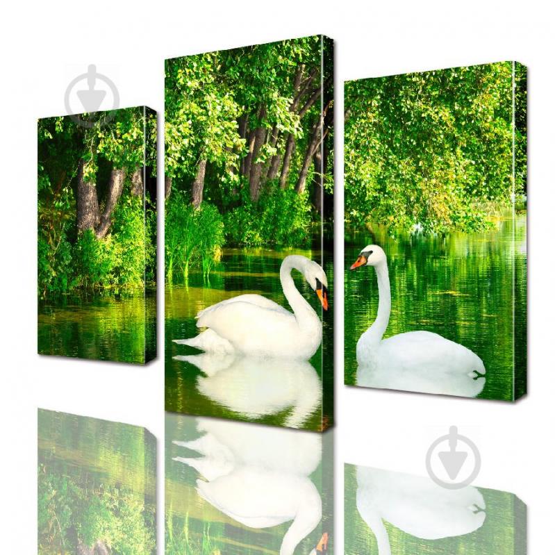 Модульная картина Лебеди ADJ0084 размер 95 х 120 см