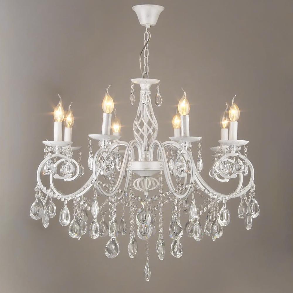 Люстра подвесная классическая свечи Light House SR-18525/8 WCH 650х900 мм E14 Белый
