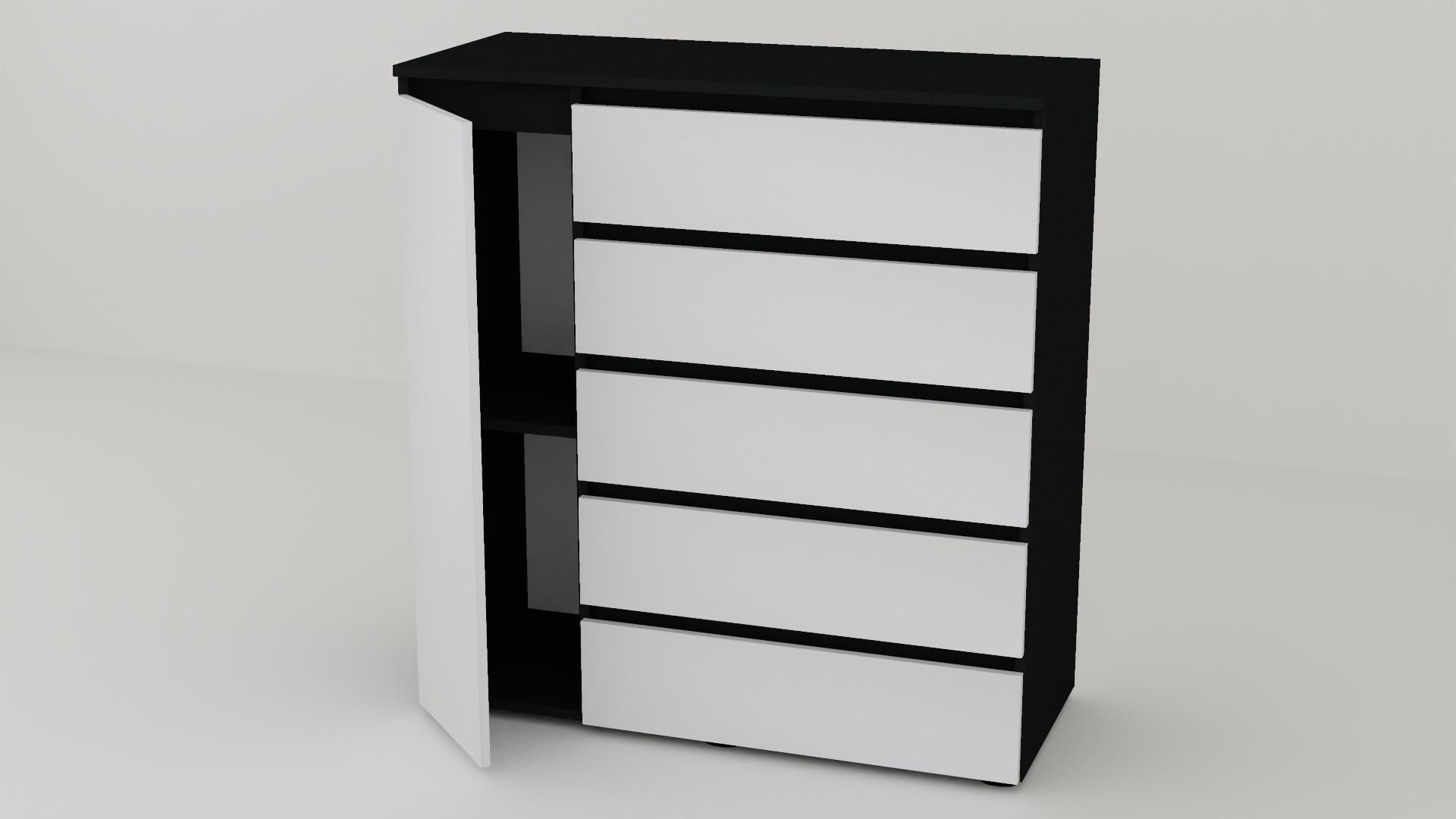 Комод Алекса СН-15/45 105х45х111 см Белый/Антрацитовый
