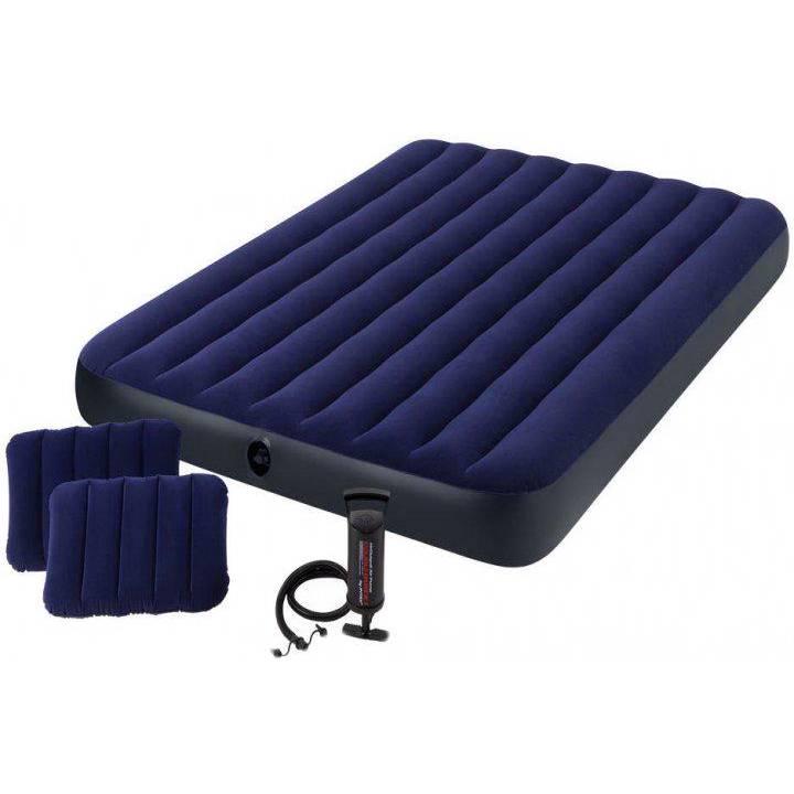 Матрас надувной Intex с двумя подушками и насосом 203х152х25 см (64765)
