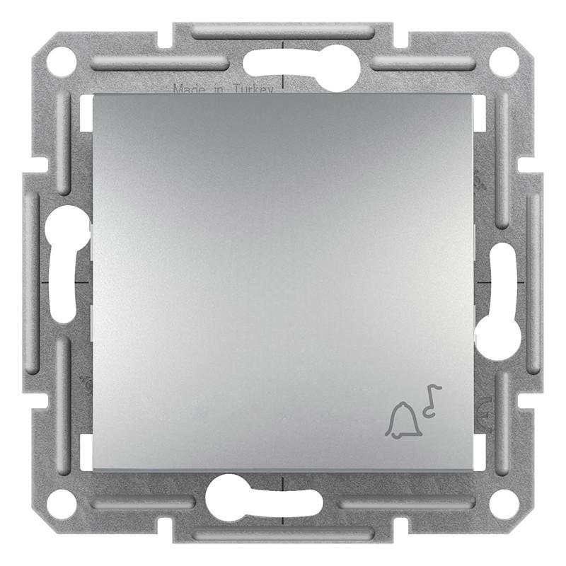 Выключатель кнопочный Schneider Electric Asfora самозажимной ABS Алюминиевый (EPH0800161)