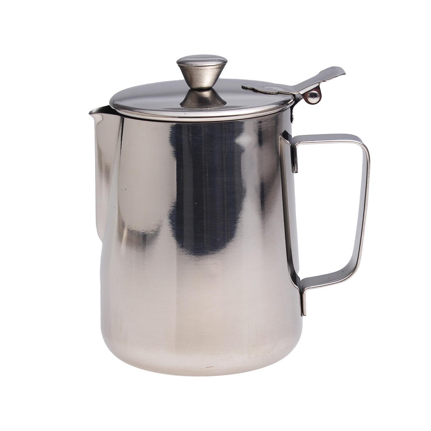 Молочник с мерной шкалой и крышкой Kamille КМ-4386 из нержавеющей стали 600 мл Стальной (150-84-4386)