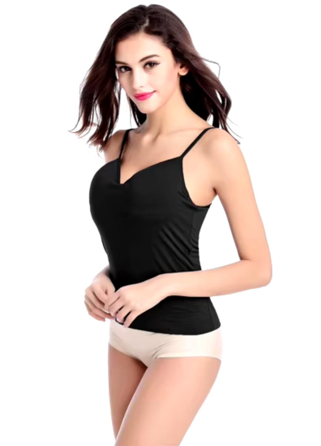 Майка женская Elegance с поролоновыми вкладышами XXL Черный (1468-46-03) - фото 2