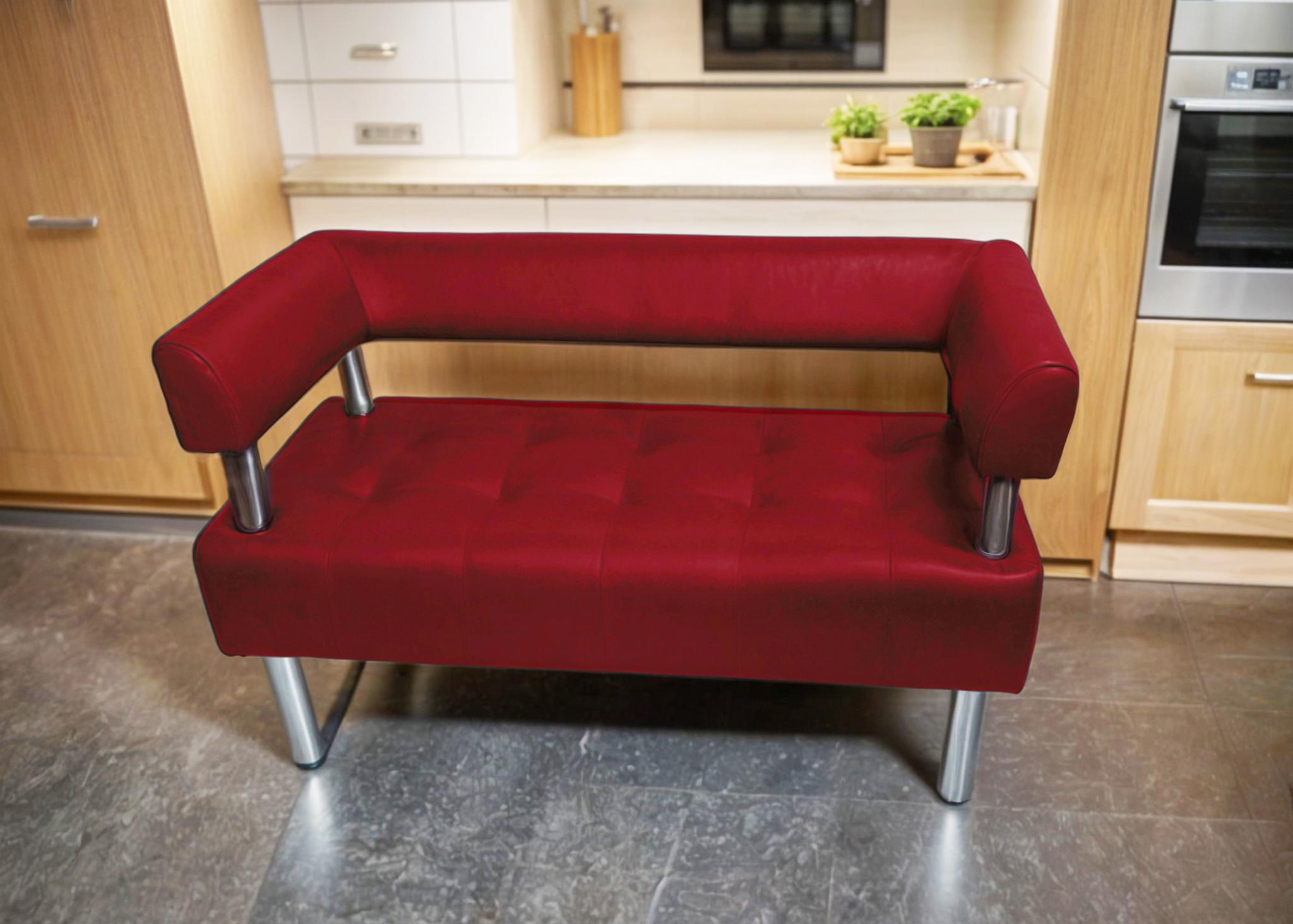 Диван офісний Tobi Sho Комфорт зі спинкою та підлокітниками 1000x530x750 мм шкірозамінник Червоний (2210) - фото 1 Диван офісний Tobi Sho Комфорт зі спинкою та підлокітниками 1000x530x750 мм шкірозамінник Червоний (2210) - фото 1