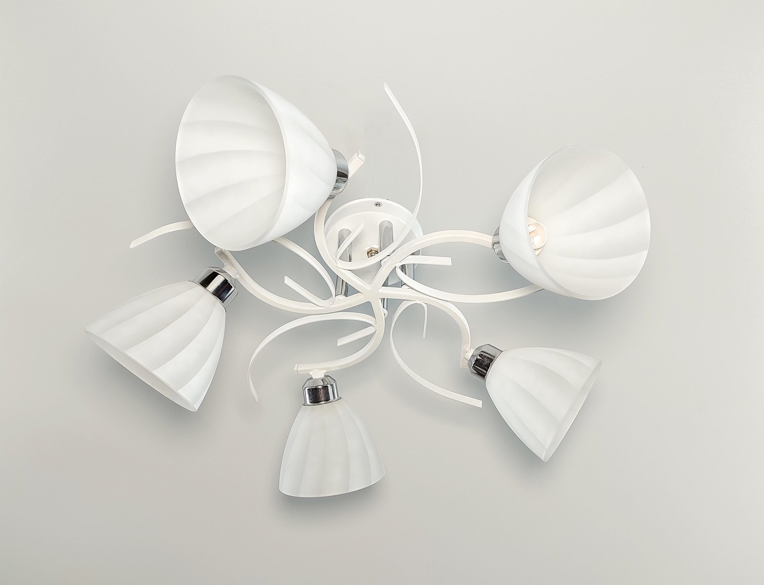 Люстра потолочная 3222/5 на 5 плафона металлическая Белый