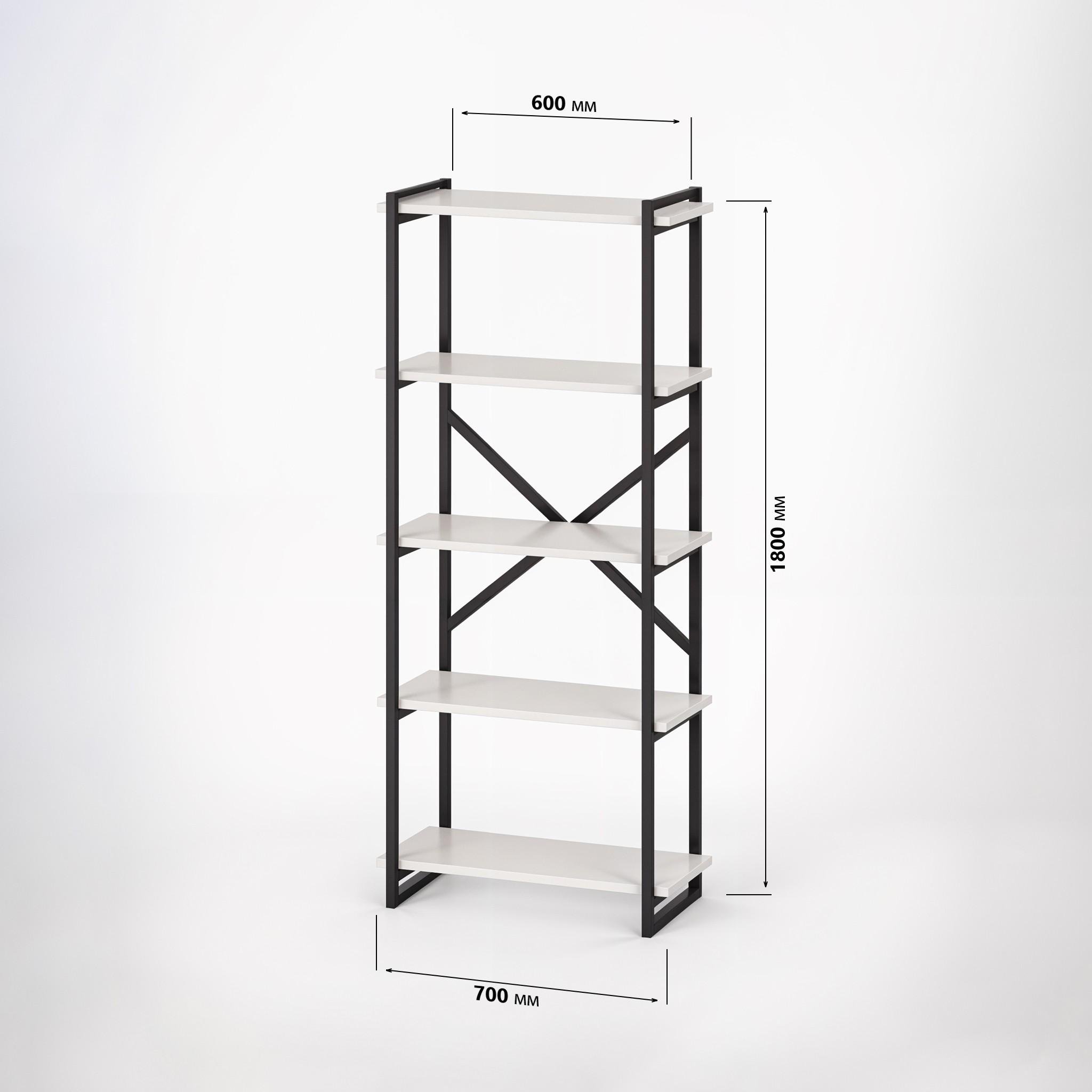 Стеллаж в стиле лофт на 5 полок Ant-1 700х300х1800 мм Дуб Сонома - фото 3