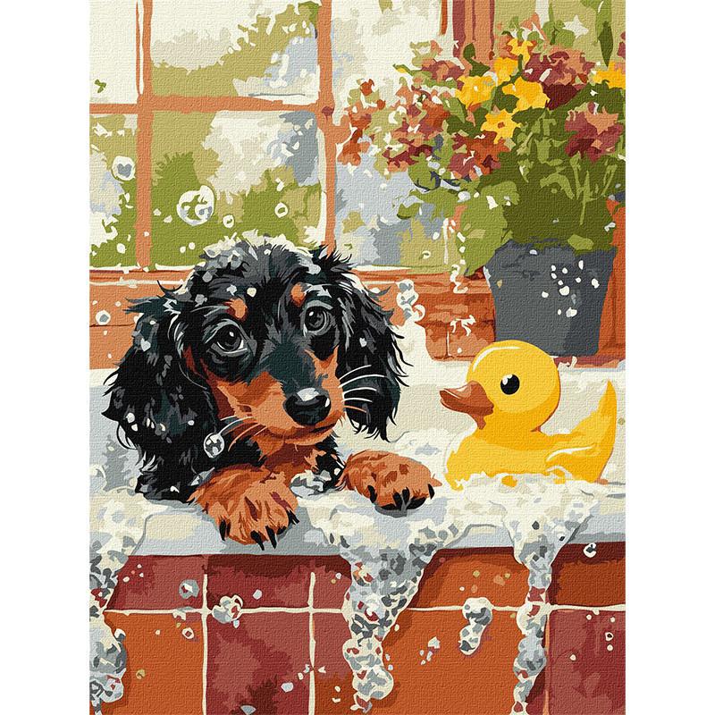 Картина по номерам Ideyka Купание с уткой 30x40 см (KHO6811)