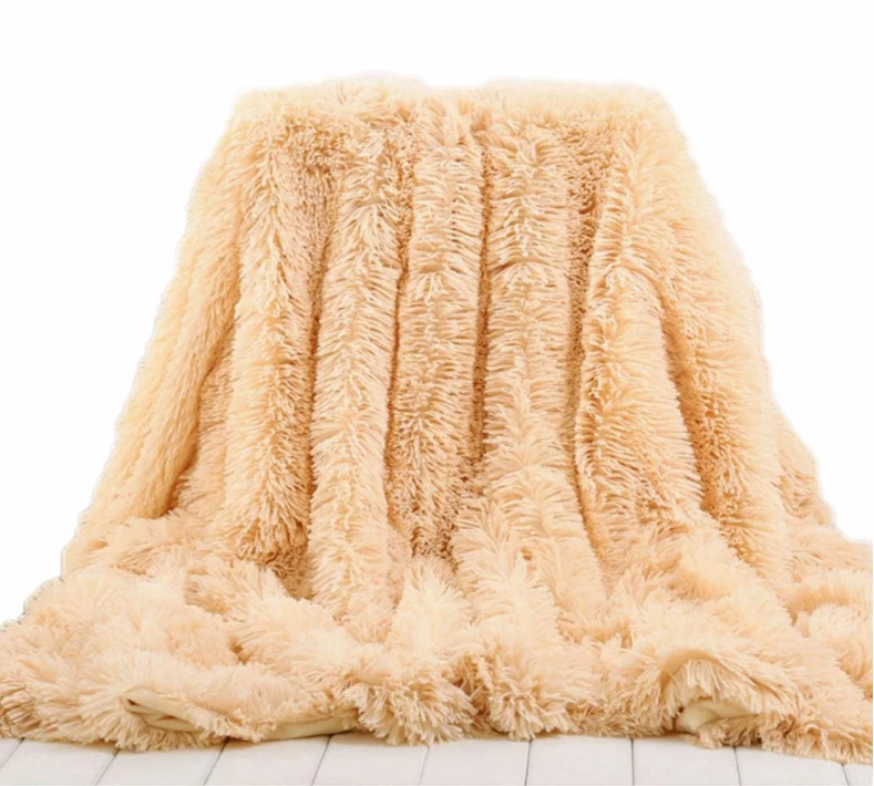 Плед покрывало Травка Евро 220x240 см Бежевый