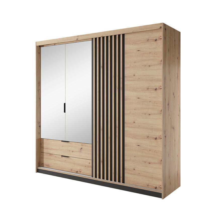 Шкаф распашной для дома Perfect Home 4Д Tally 4D2S/220 ЛДСП/зеркало 2200х600х1910 мм Дуб артизан/Антрацит (49430) Шкаф распашной для дома Perfect Home 4Д Tally 4D2S/220 ЛДСП/зеркало 2200х600х1910 мм Дуб артизан/Антрацит (49430)