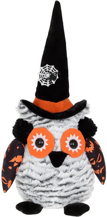 Іграшка м'яка Сова в чорному ковпаку 20х15х44 см Сірий з чорним
