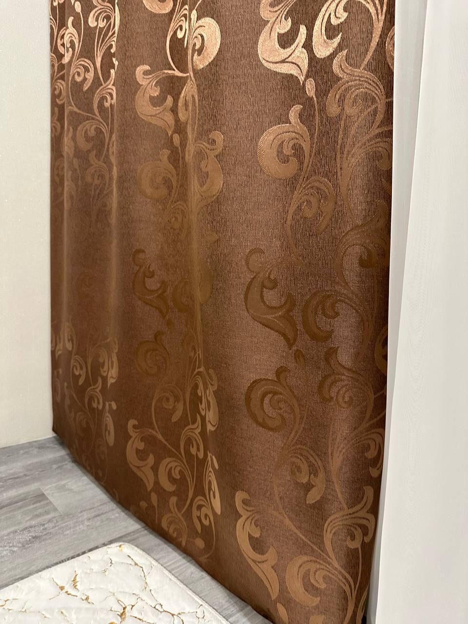 Штори Toscana жаккардові 1,5х2,7 м 2 шт. Шоколадний - фото 3 Штори Toscana жаккардові 1,5х2,7 м 2 шт. Шоколадний - фото 3