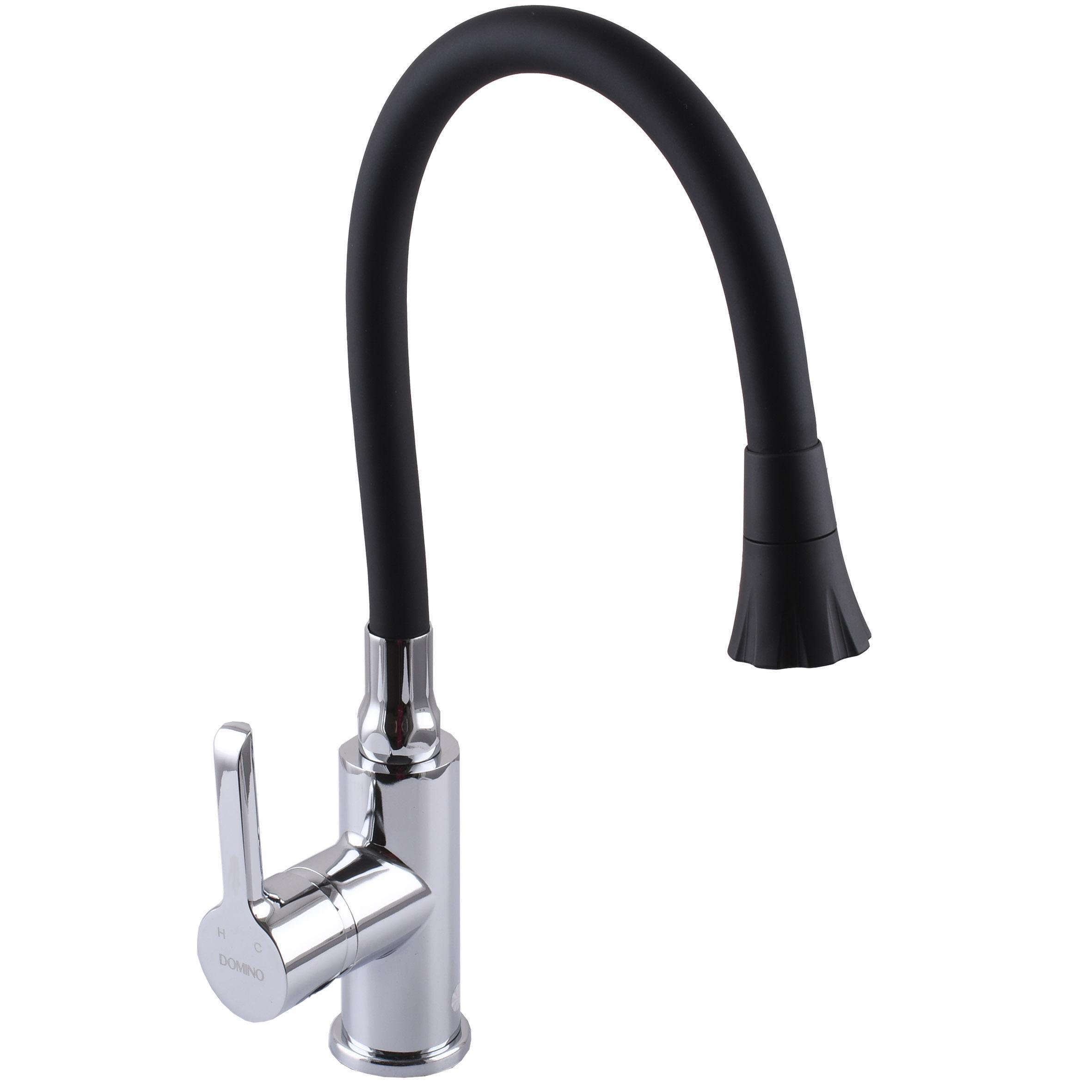 Кран на кухню DOMINO Хром/Чорний (21862)