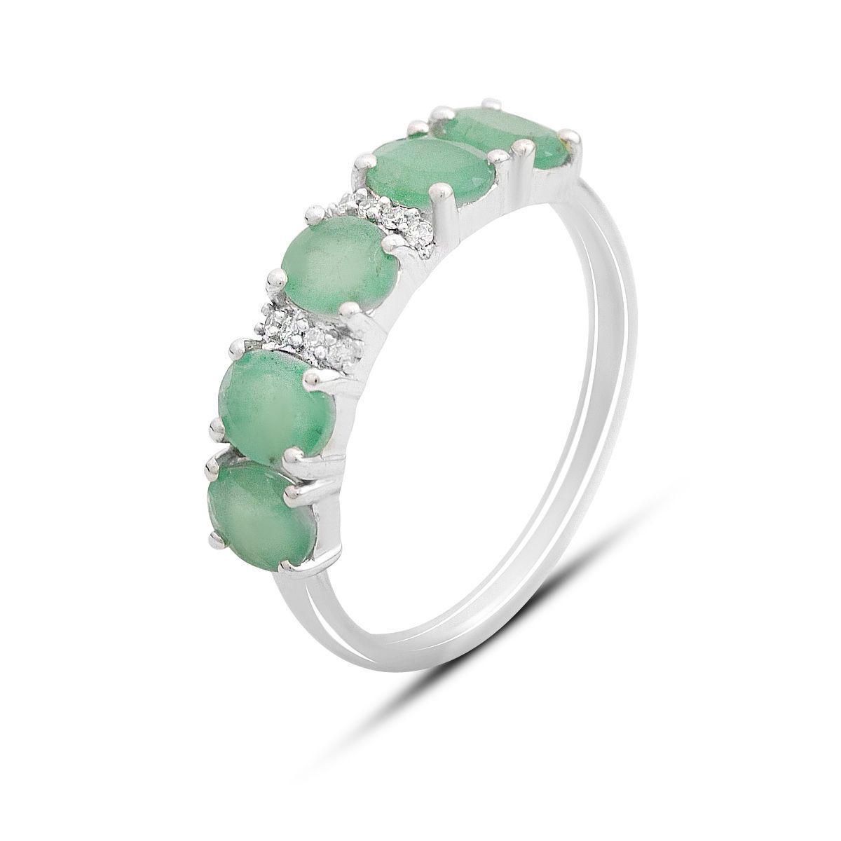 Кольцо серебряное Tiva с натуральным изумрудом и фианитами 1,803 ct 2 г р. 18 (2162247)