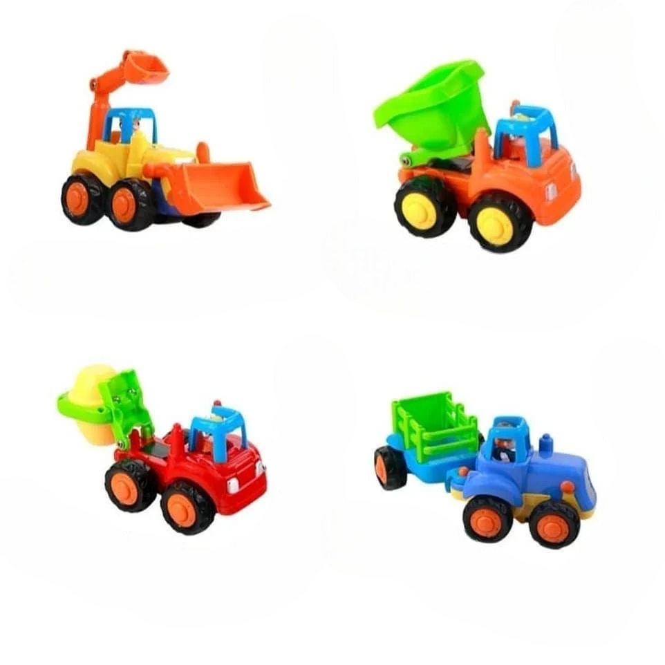 Набор инерционных машинок спецтехника Fun Game 345-6A 4 машинки/прицеп с движущимися элементами (1829324410)