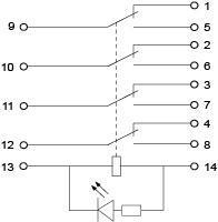 Колодка для промежуточного реле АСКО-Укрем PYF14A-E 3А 4к 220V AC МY4 (A0090020005) - фото 3