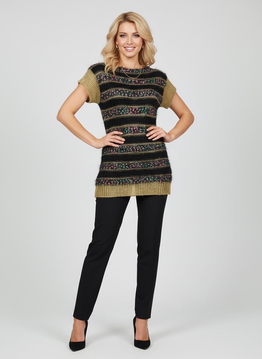 Джемпер жіночий з коротким рукавом Lowett LW-835308 р. 42 Чорний (LW-835308-42) - фото 4 Джемпер жіночий з коротким рукавом Lowett LW-835308 р. 42 Чорний (LW-835308-42) - фото 4