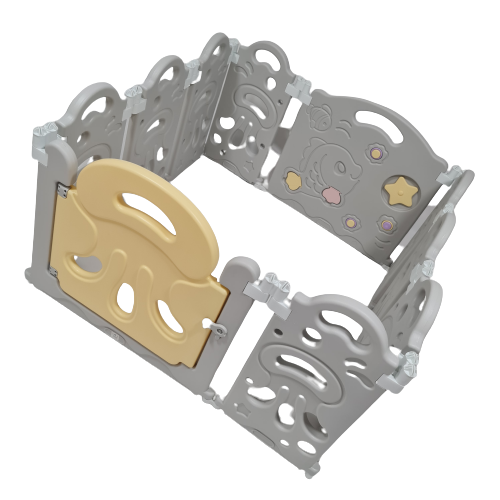 Дитячий ігровий манеж AHC-008 8+2 Grey/Yellow