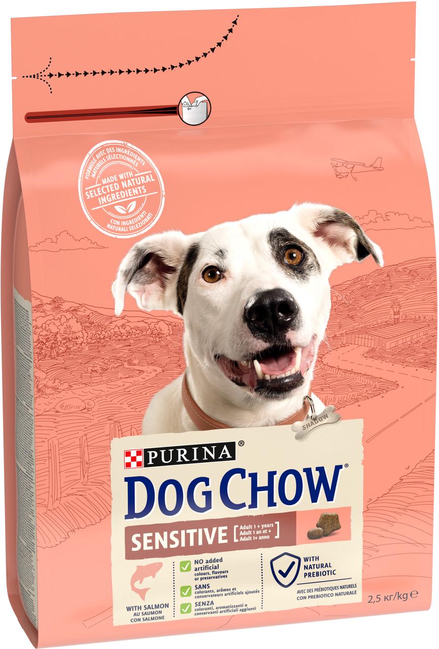 Сухой корм Dog Chow Sensitive с лососем для собак склонных к аллергии 2,5 кг (7613034488268) - фото 2