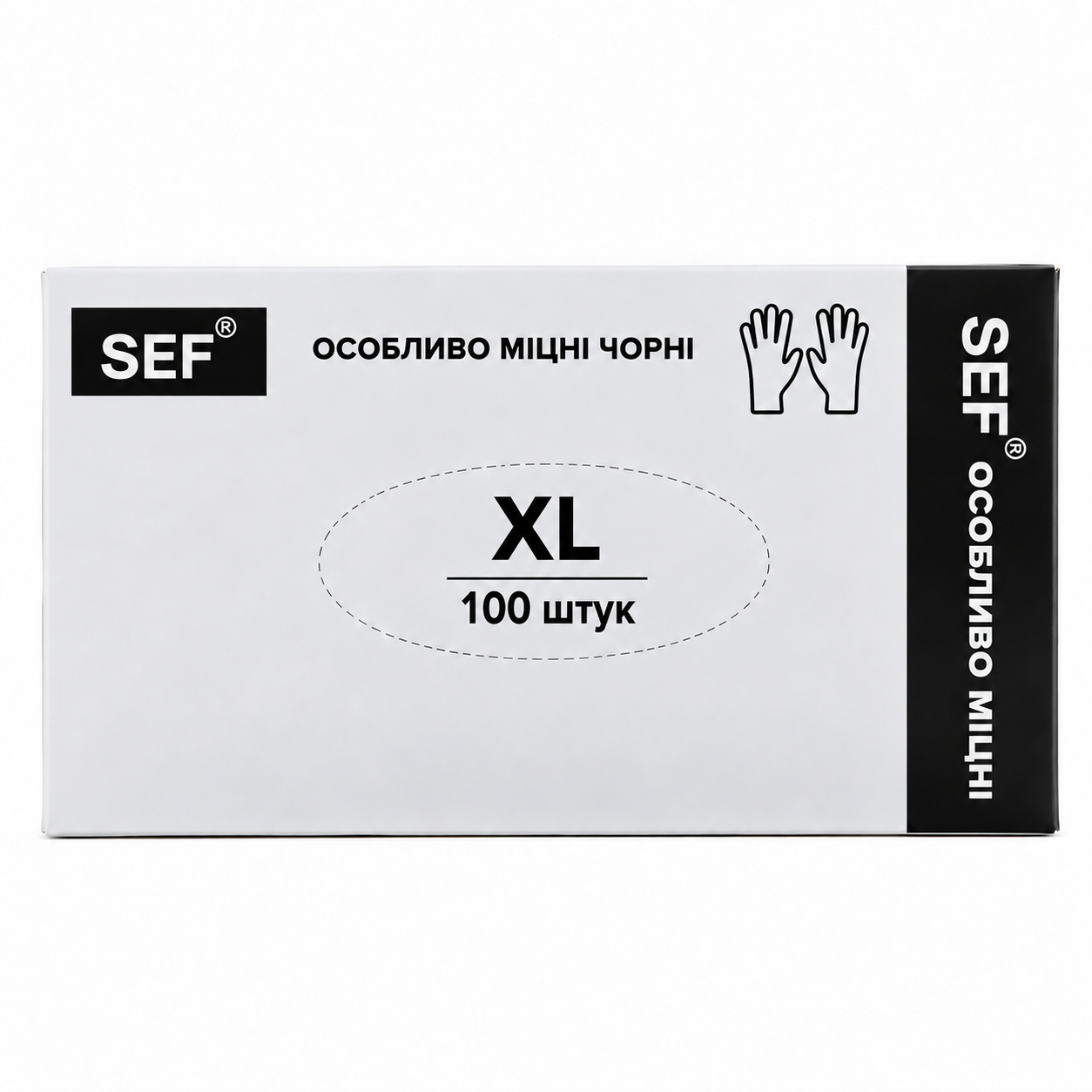 Рукавички нітрилові SEF захисні особливо міцні 50 пар XL Чорний (000005646) Рукавички нітрилові SEF захисні особливо міцні 50 пар XL Чорний (000005646)