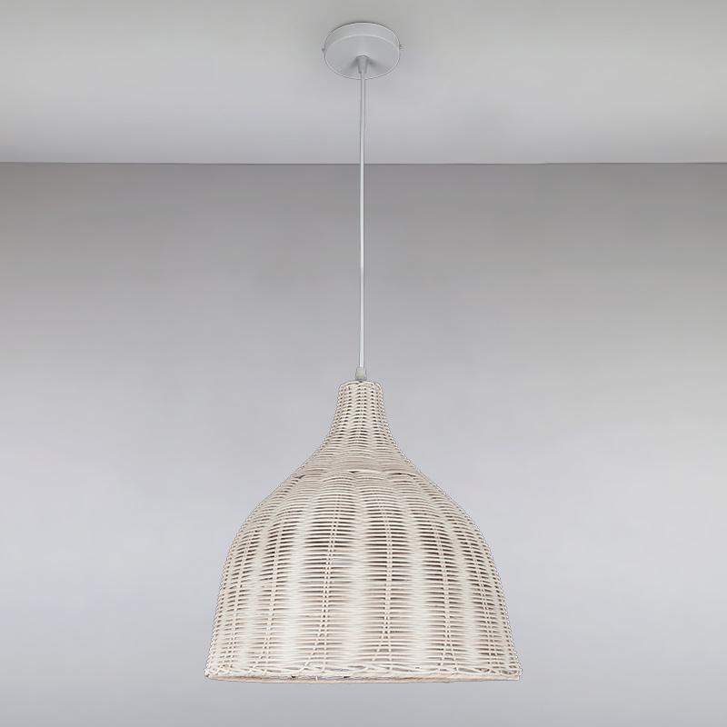 Люстра подвесная Light House LS-15079RATTAN-1(360) Wood Белый