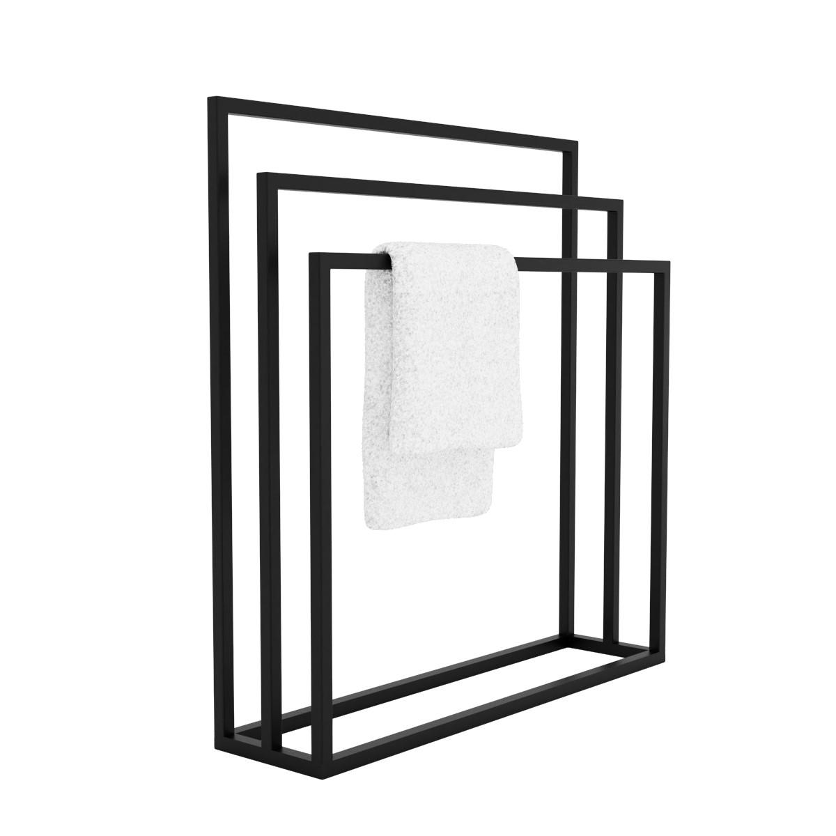 Стойка для полотенец Orizon LOFT тройная напольная 85х80х20 см Черный матированный - фото 4 Стойка для полотенец Orizon LOFT тройная напольная 85х80х20 см Черный матированный - фото 4
