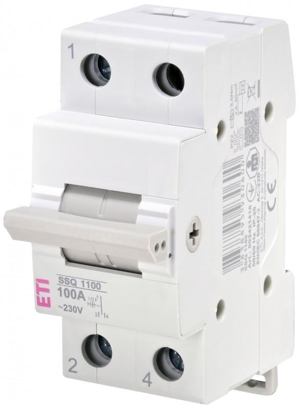 Выключатель-разъединитель ETI SSQ 1100 1-0-2 1P 100А трехпозиционный (2421418)