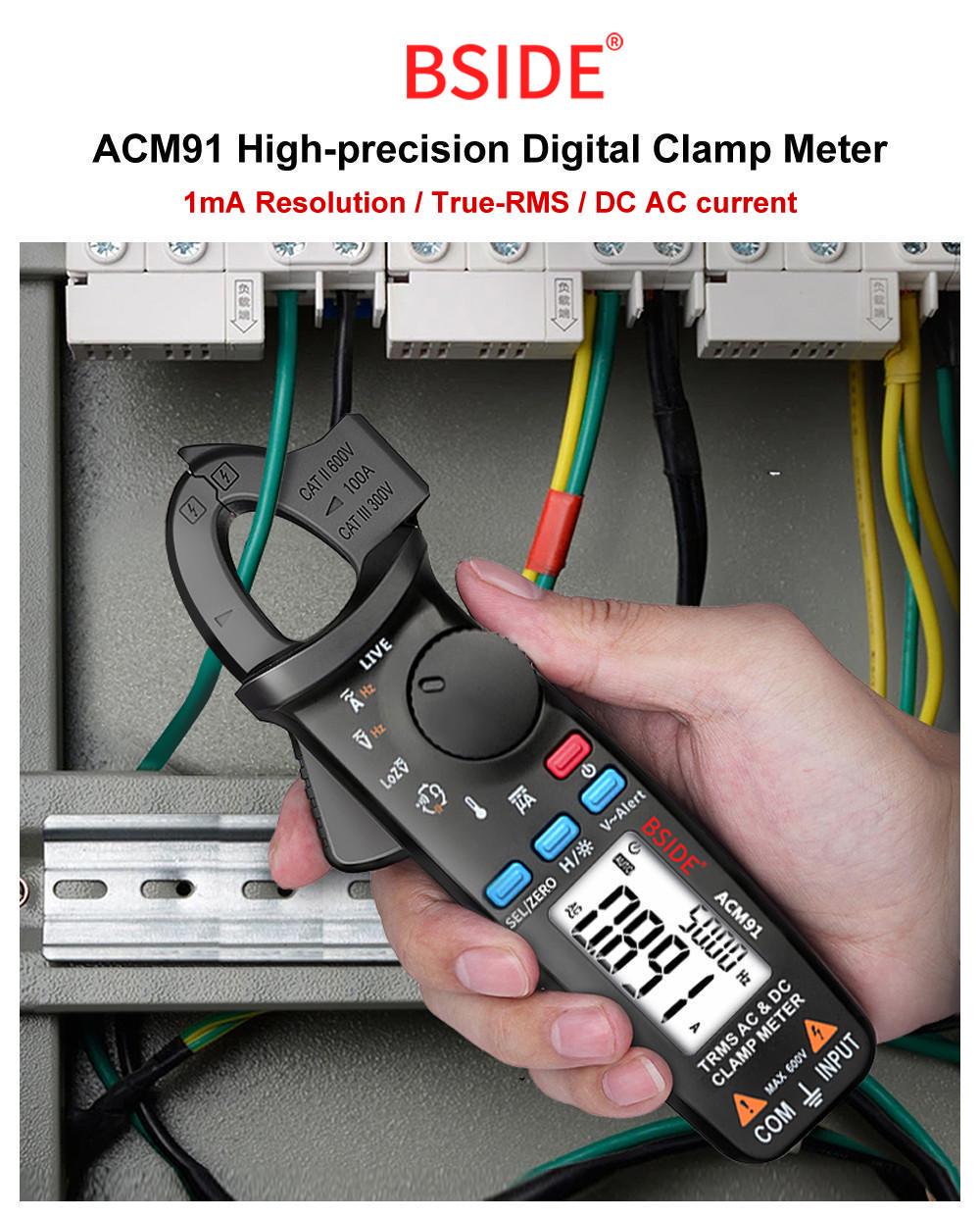 Токоизмерительные клещи/мультиметр цифровой BSIDE ACM91 True RMS AC/DC - фото 6